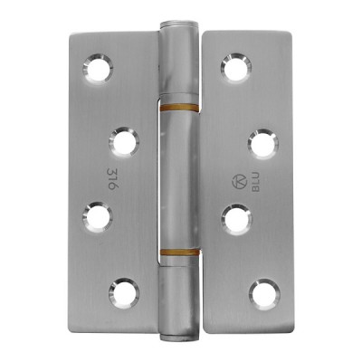 Stainless Steel Butt Hinge - Self Lubricating Phosphor Bronze Washered  - 316 Marine Grade  - 120kg Max Load Bearing